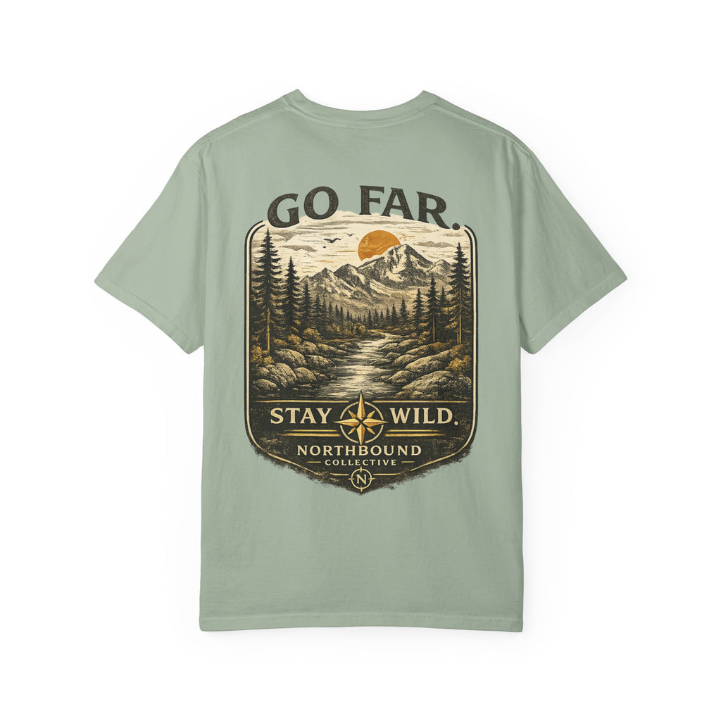 Go Far. Stay Wild.™ | Vintage Compass Comfort Colors® Tee
