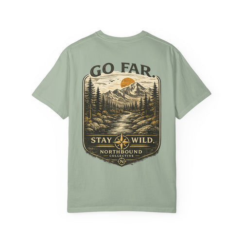 Go Far. Stay Wild.™ | Vintage Compass Comfort Colors® Tee