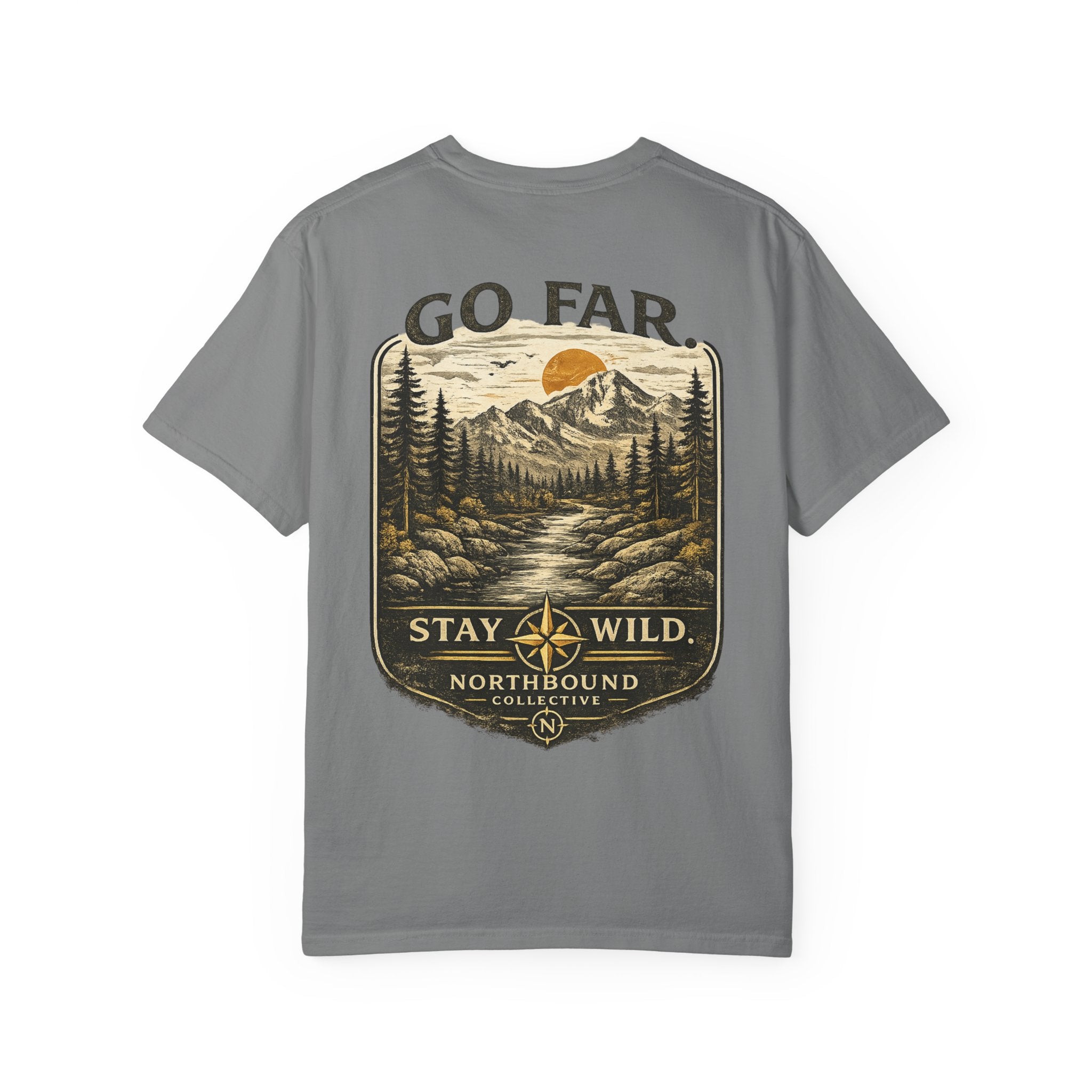 Go Far. Stay Wild.™ | Vintage Compass Comfort Colors® Tee