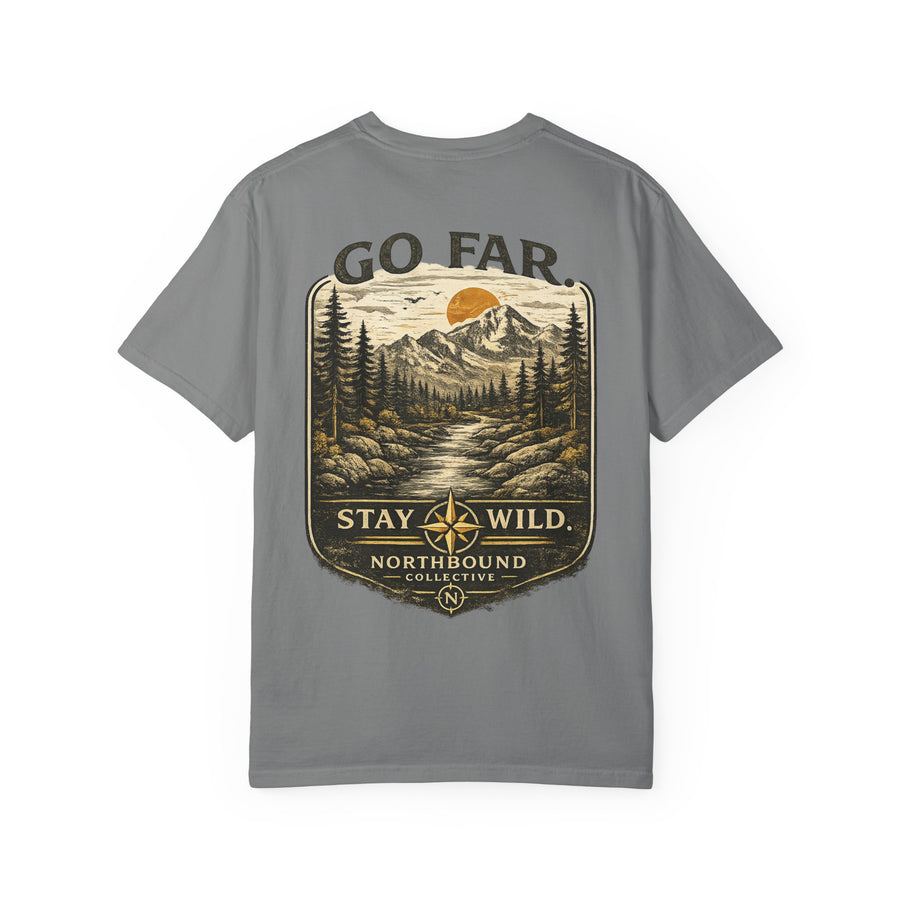 Go Far. Stay Wild.™ | Vintage Compass Comfort Colors® Tee