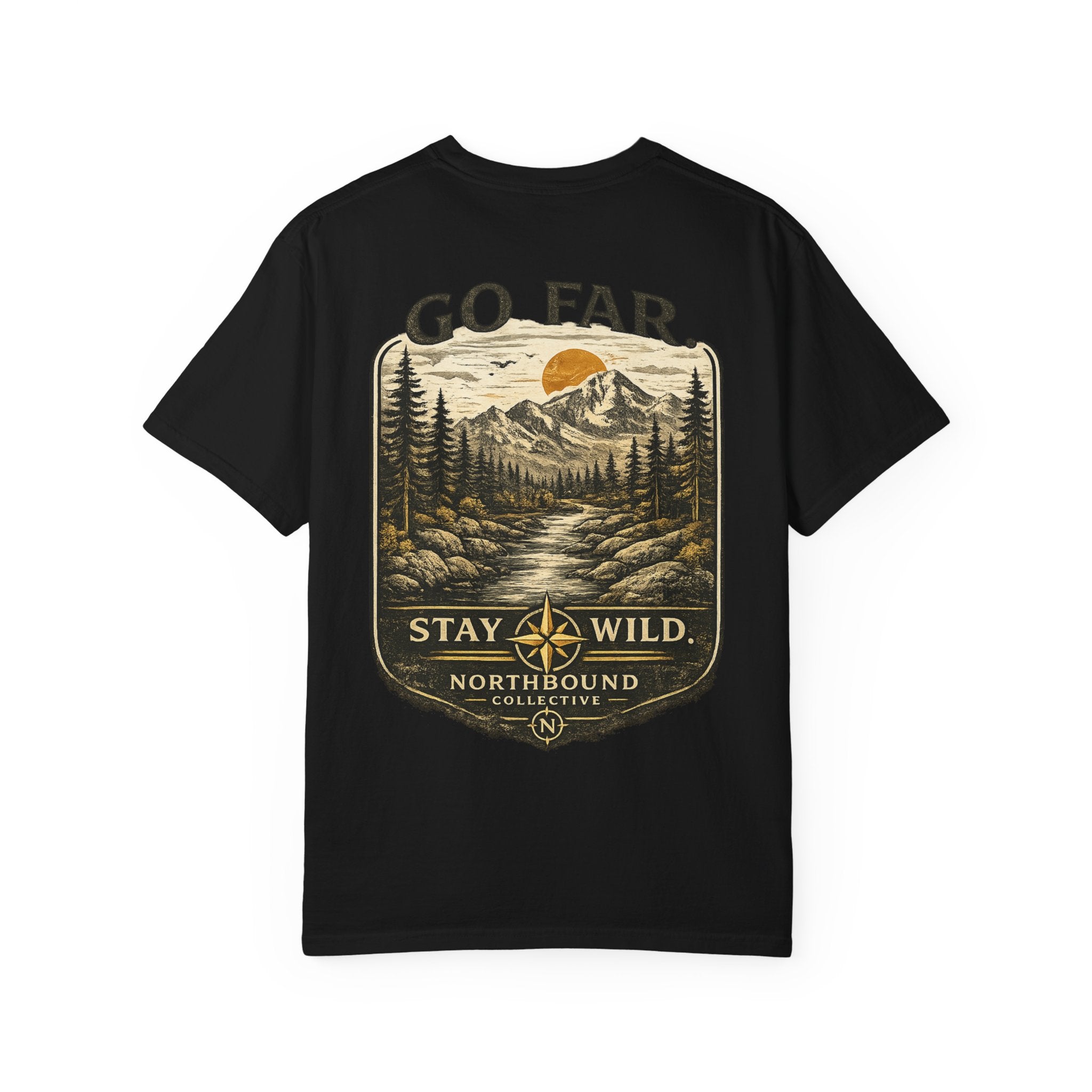 Go Far. Stay Wild.™ | Vintage Compass Comfort Colors® Tee